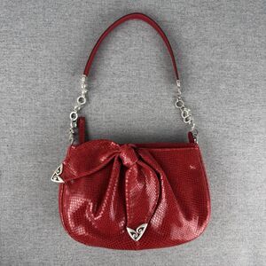 Vtg Brighton Handbag Red Small Shoulder Bag Bow Western Festival Cowgirl Country